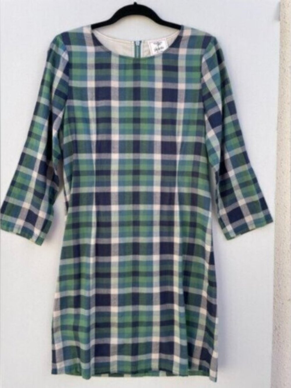 Piplette by Alice Ritter Dark Academia Plaid Dress Green Navy Blue Size 6